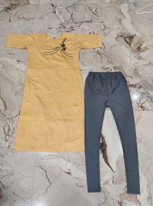 Yellow Kurta Set with Leggings
