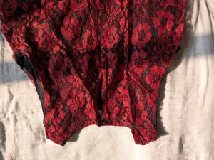 Red &amp; Black Lace Dress