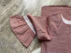 Peach Colour Kurta Set For Ladies