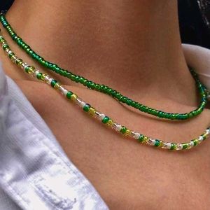 Green Beaded Layered Necklace💚