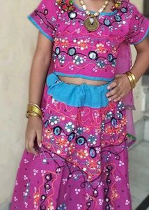 Girls Festive Pink Lehenga Choli Set