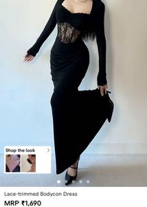 Elegant Black Lace Corset Maxi Dress