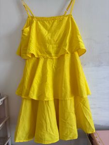 Vibrant Yellow Tiered Sundress