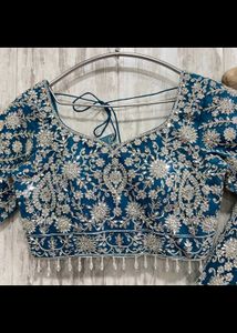 Embroidered Teal Blue Lehenga Choli Set
