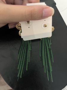 Green Flower Dangle Earrings