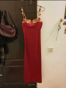 Red Floral Slip Dress