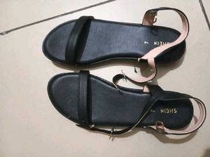 Women Buckle Fastening Open Toe Slingback Fl