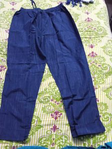 Elegant Blue &amp; White Printed Kurta Set