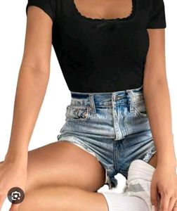 Ribbed Square Neck Crop Top