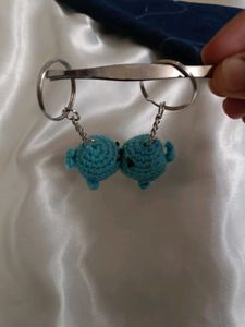Cute whale magnetic Crochet  Keychain