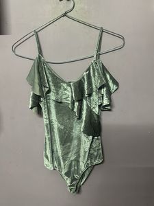 Velvet Ruffle Bodysuit