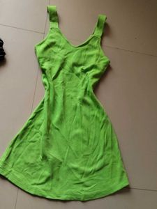 Bright Green Spaghetti Strap Short Dress