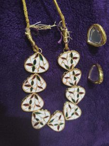 woooww Piece😍Beautiful Kundan Necklace Set