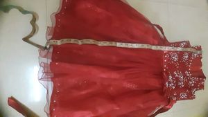 FREE New Baniyan With Red Satin Party Dress.