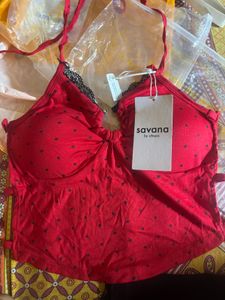 Cute Red Polka Dot Halter Top