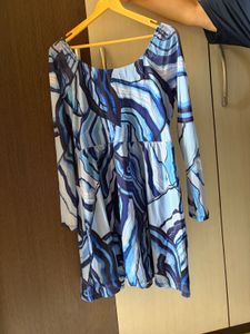 Blue Short Dress/Frock | XL | Full Sleeves |