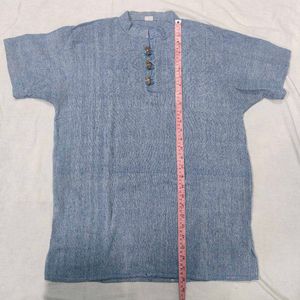 Light Blue Textured Kurta