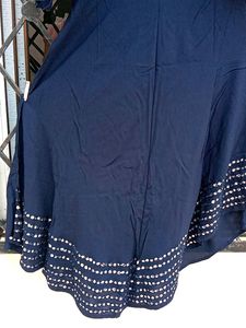Mirror Work Dark Navy Blue Full Length Kurta