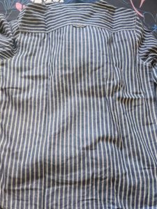 Striped Button-Up Shirt with Hoodie