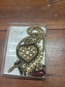 Heart Shape Kundan Necklace Set