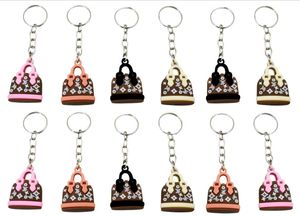 Set of 12 Cute Handbag Design Keychains