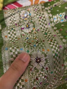 Beautiful Green Saree with Embellishments