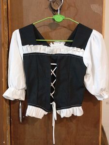 Black & White Corset Style Top