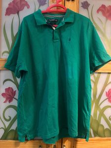 cotton world branded Green Short Sleeve Polo Shirt