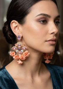 New Statement Floral Chandelier Earrings