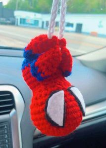 Crochet Spiderman Charm/Car hanging