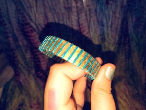 Handmade Ribbonwork on glass bangle