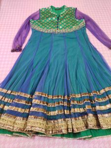 New Blue Net Anarkali By Rangmanch Pantaloons