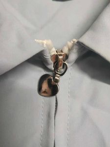 Light Blue Zip-Up Collared Top
