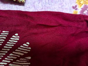 Maroon Printed Short Kurti