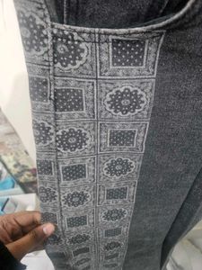 Stylish Patterned Wide Leg Jeans