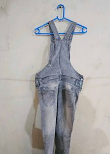 Distressed Denim Overalls