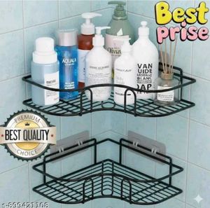 2-Tier Metal Corner Storage Rack (Pack of 2)