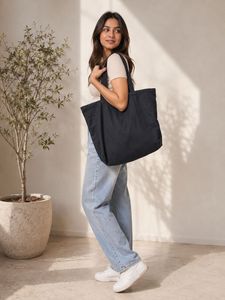Classic Black Canvas Tote Bag