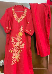 Woolen Hand Thread Embroidery Kurta Bottom