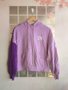 Purple & Lilac Contrast Sleeve Backless Hoodie