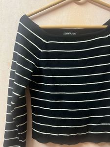Chic Striped Long Sleeve Top