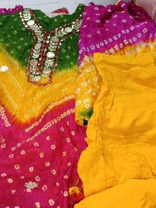 Vibrant Bandhani Kurta Set
