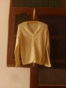 Cream Lace Knit Cardigan