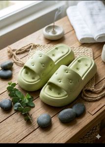 Chunky Platform Slides - Sage Green