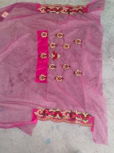 Embroidered Magenta Saree