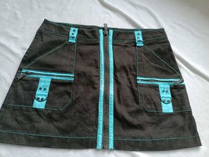 Black Mini Skirt with Contrast Stitching