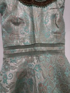 Stunning Mint Green Brocade Gown