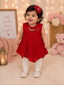 Adorable Red Baby Girl Dress