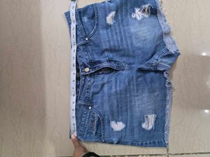 Distressed Denim Shorts