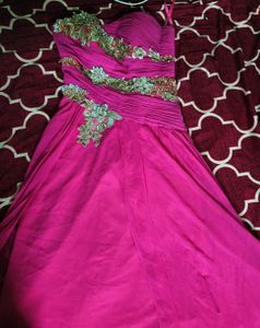 Stunning Magenta embellished gown